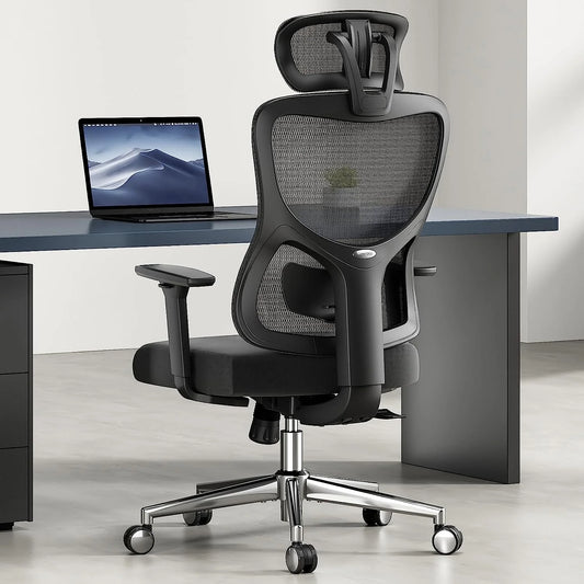 Farini Ergonomic Mesh Office Chair, Computer Desk Chair Ergonomic with Headrest, Adjustable Lumbar Support and 3D Armrests, High Back Office Chair