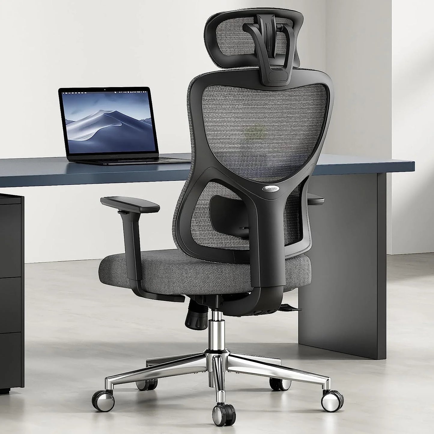 Farini Ergonomic Mesh Office Chair, Computer Desk Chair Ergonomic with Headrest, Adjustable Lumbar Support and 3D Armrests, High Back Office Chair