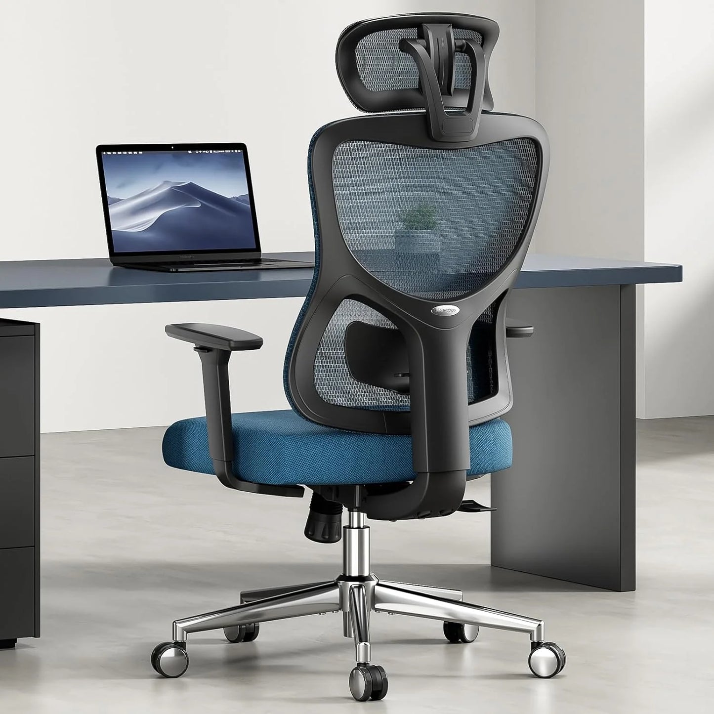 Farini Ergonomic Mesh Office Chair, Computer Desk Chair Ergonomic with Headrest, Adjustable Lumbar Support and 3D Armrests, High Back Office Chair