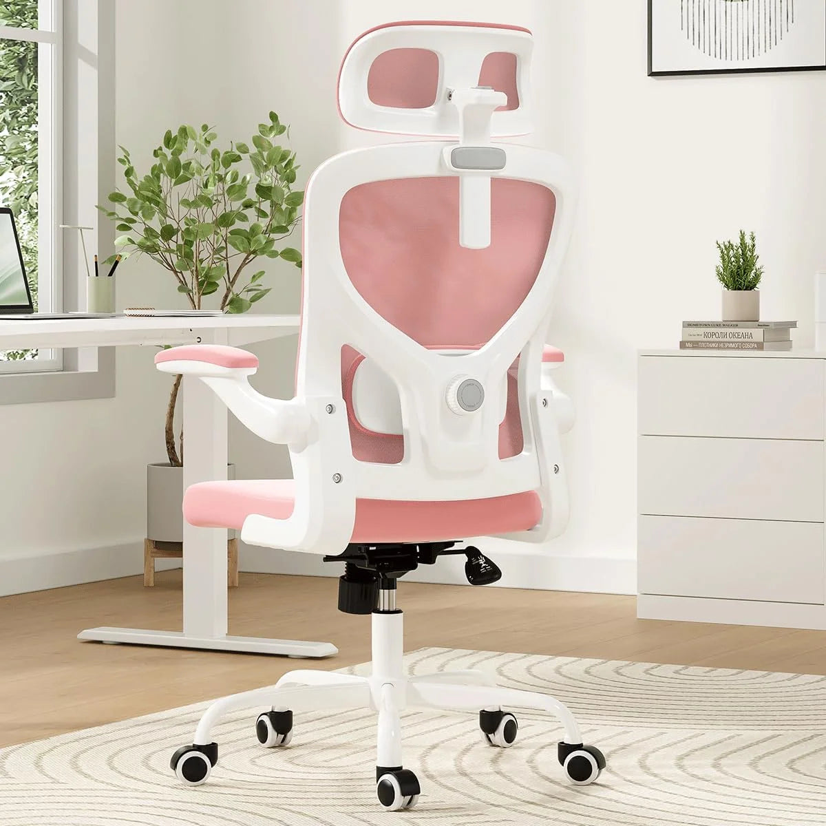 Farini Ergonomic Office Chair,Home Office Desk Chair with Adjustable Lumbar Support and Armrests,Comfy Computer Desk Chair with Headrest,for Home and Office