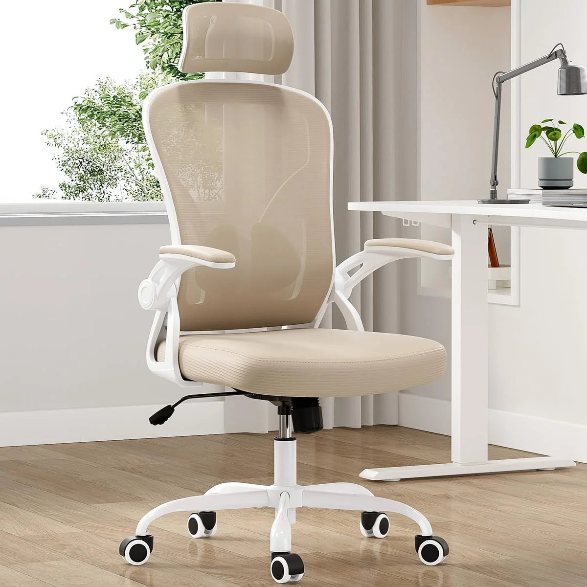 Farini Ergonomic Office Chair, Home Office Desk Chair with Headrest, High Back Computer Chair with Armrests and Adjustable Lumbar Support.for Home Office Study Room Bedroom