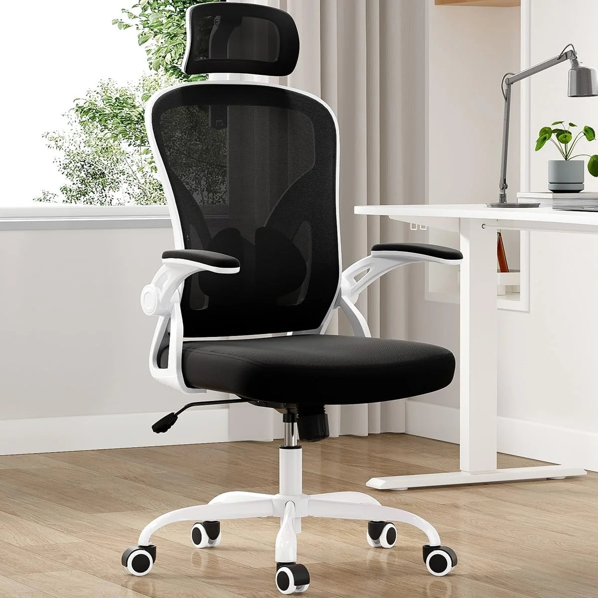 Farini Ergonomic Office Chair, Home Office Desk Chair with Headrest, High Back Computer Chair with Armrests and Adjustable Lumbar Support.for Home Office Study Room Bedroom