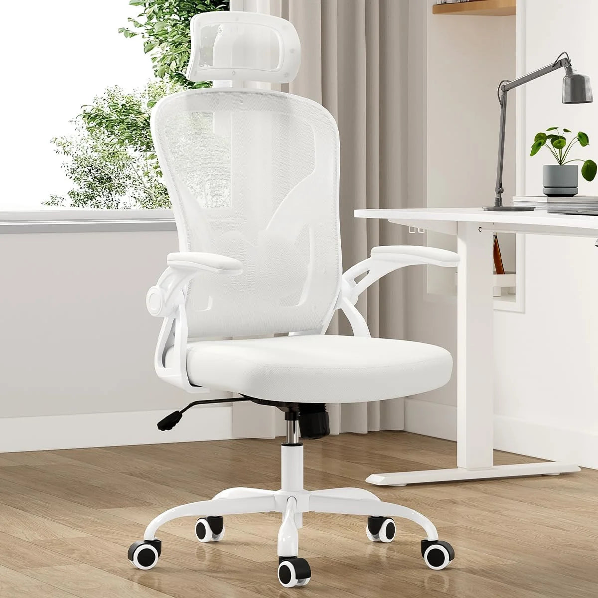 Farini Ergonomic Office Chair, Home Office Desk Chair with Headrest, High Back Computer Chair with Armrests and Adjustable Lumbar Support.for Home Office Study Room Bedroom