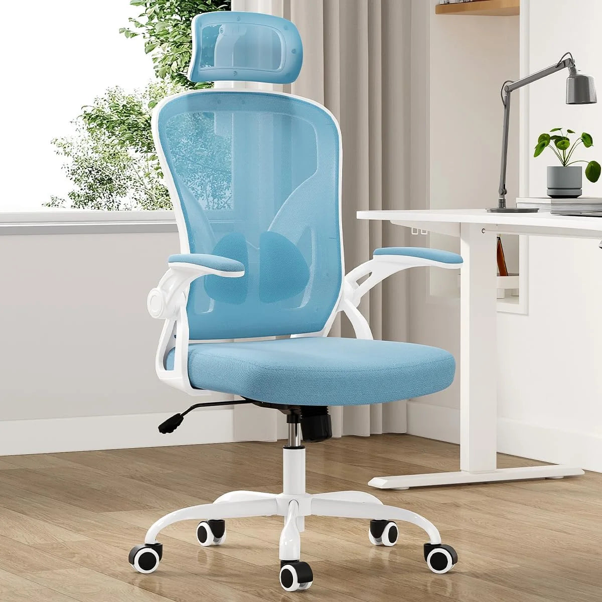 Farini Ergonomic Office Chair, Home Office Desk Chair with Headrest, High Back Computer Chair with Armrests and Adjustable Lumbar Support.for Home Office Study Room Bedroom
