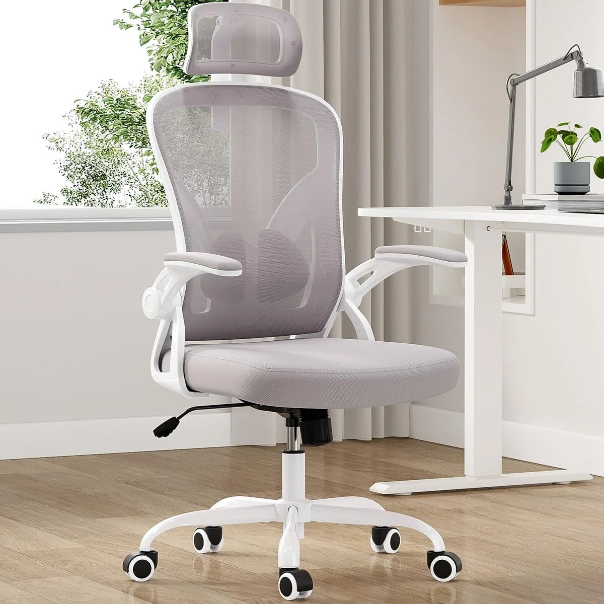 Farini Ergonomic Office Chair, Home Office Desk Chair with Headrest, High Back Computer Chair with Armrests and Adjustable Lumbar Support.for Home Office Study Room Bedroom