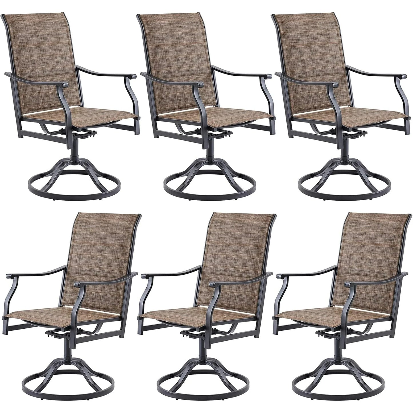Farini Outdoor Dining Chairs Set, 360°Swivel Patio Dining Chair with Textilene Fabric, Outdoor Metal Armchair All Weather Resistant, Ergonomic Comfort, Perfect for Patio, Backyard, Balcony