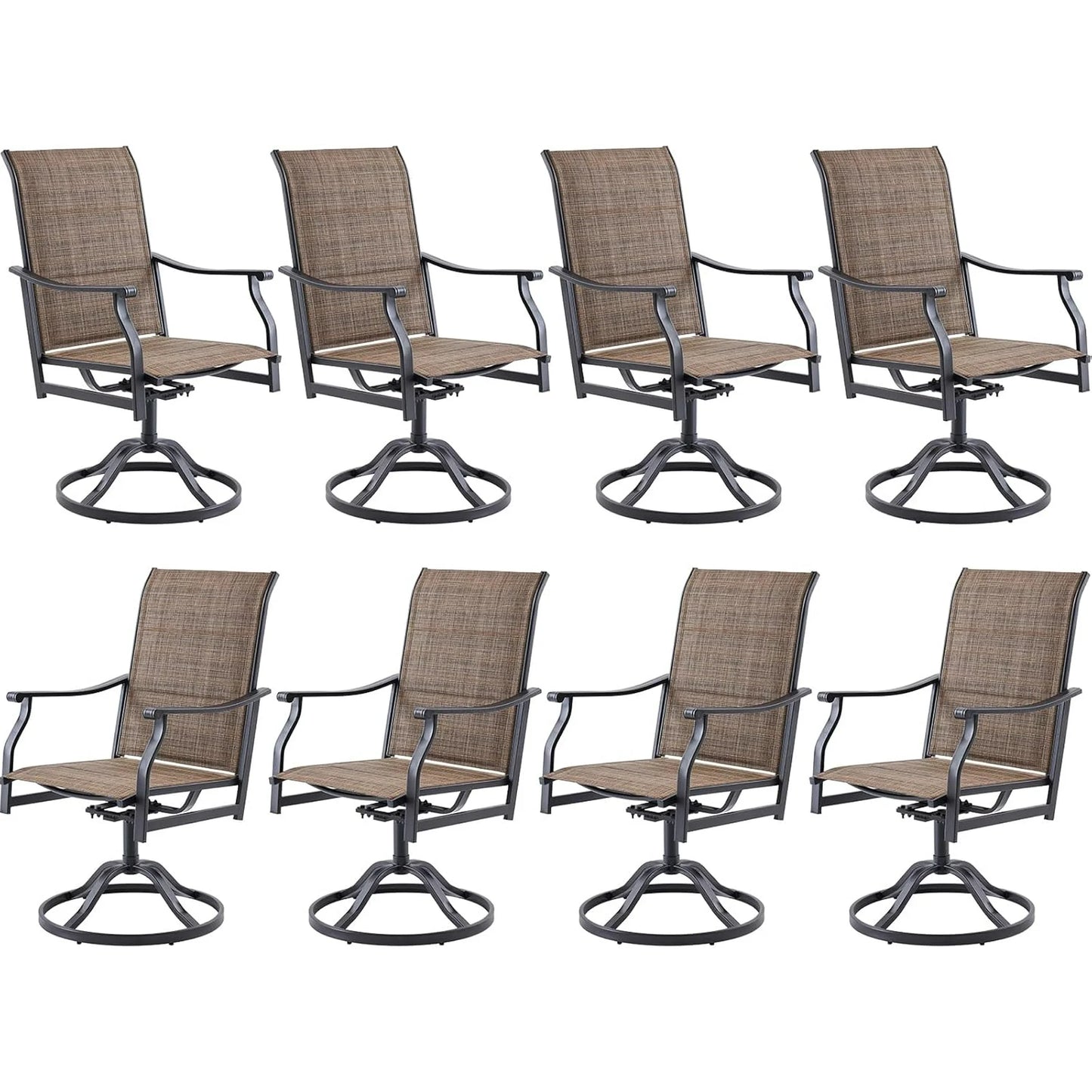 Farini Outdoor Dining Chairs Set, 360°Swivel Patio Dining Chair with Textilene Fabric, Outdoor Metal Armchair All Weather Resistant, Ergonomic Comfort, Perfect for Patio, Backyard, Balcony