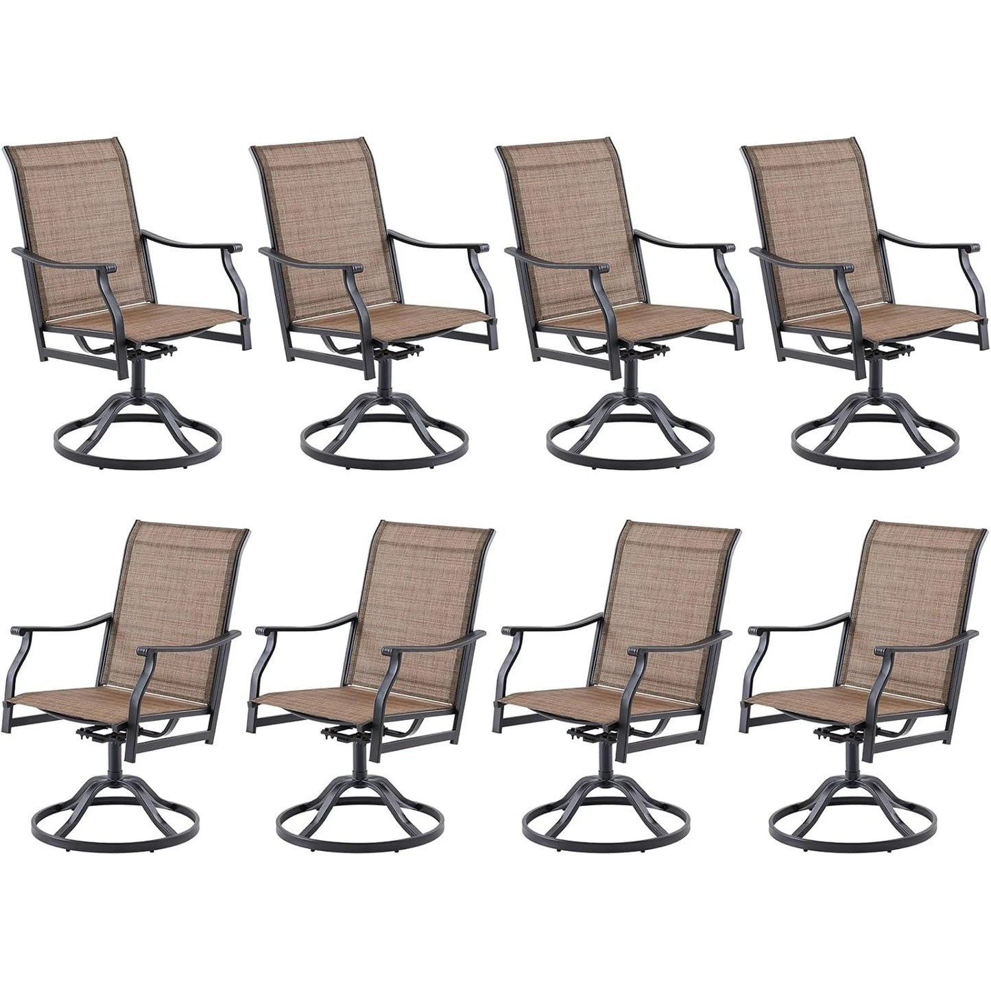 Farini Outdoor Dining Chairs Set, 360°Swivel Patio Dining Chair with Textilene Fabric, Outdoor Metal Armchair All Weather Resistant, Ergonomic Comfort, Perfect for Patio, Backyard, Balcony