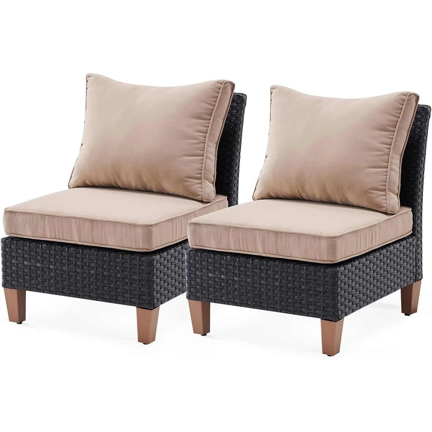 Farini Patio Furniture Set, Outdoor Sectional Furniture Set with Cushions, Wicker Patio Conversation Set Outdoor Sectional Sofa, All-Weather PE Rattan Sofa for Garden, Backyard and Poolside