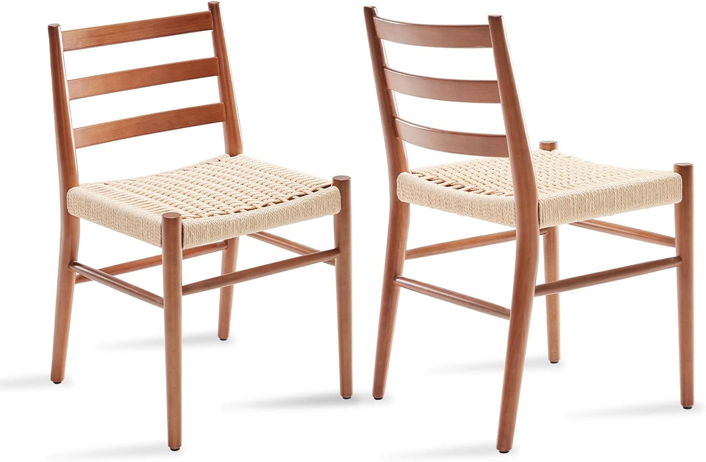 Farini Wood Rattan Dining Room Chairs with Comfortable Woven Seat,Fully-Assembled