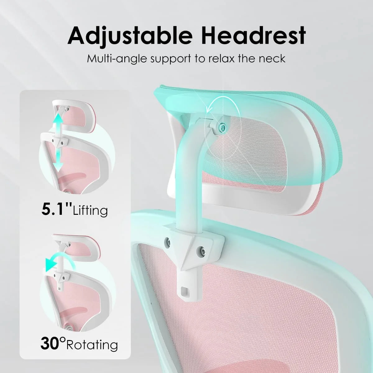 Farini Ergonomic Office Chair, Home Office Desk Chair with Headrest, High Back Computer Chair with Armrests and Adjustable Lumbar Support.for Home Office Study Room Bedroom