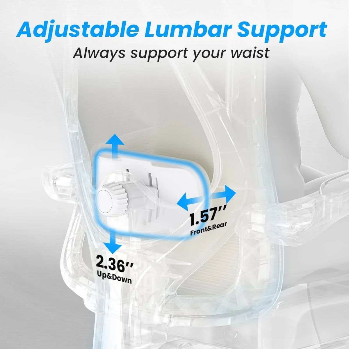 Farini Ergonomic Office Chair with Footrest, Mesh Office Desk Chair with Headrest, High Back Computer Chair with Adjustable Lumbar Support for Home Office Study Room Bedroom