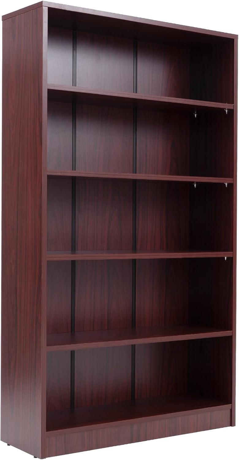Farini 5 Shelf Bookcase 60 inch Tall Wood Bookshelf for Bedroom