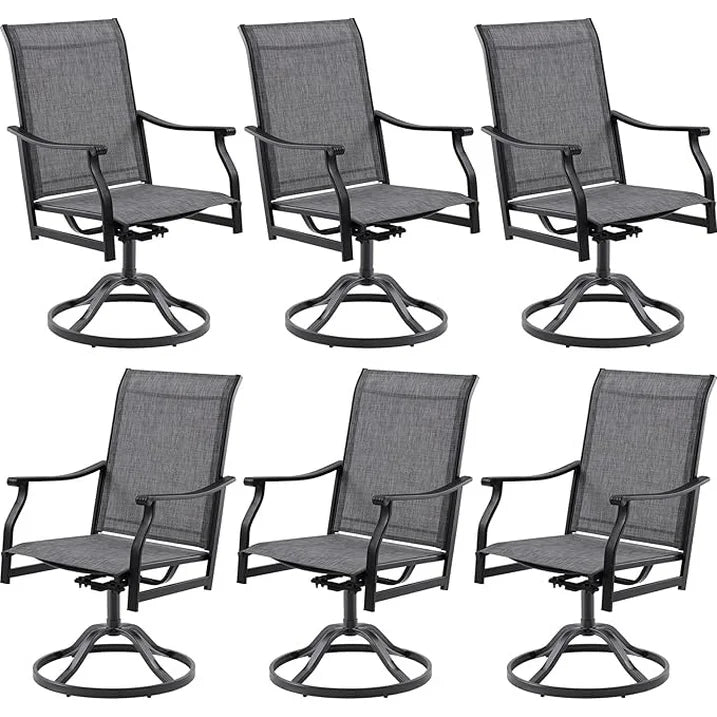 Farini Outdoor Dining Chairs Set, 360°Swivel Patio Dining Chair with Textilene Fabric, Outdoor Metal Armchair All Weather Resistant, Ergonomic Comfort, Perfect for Patio, Backyard, Balcony