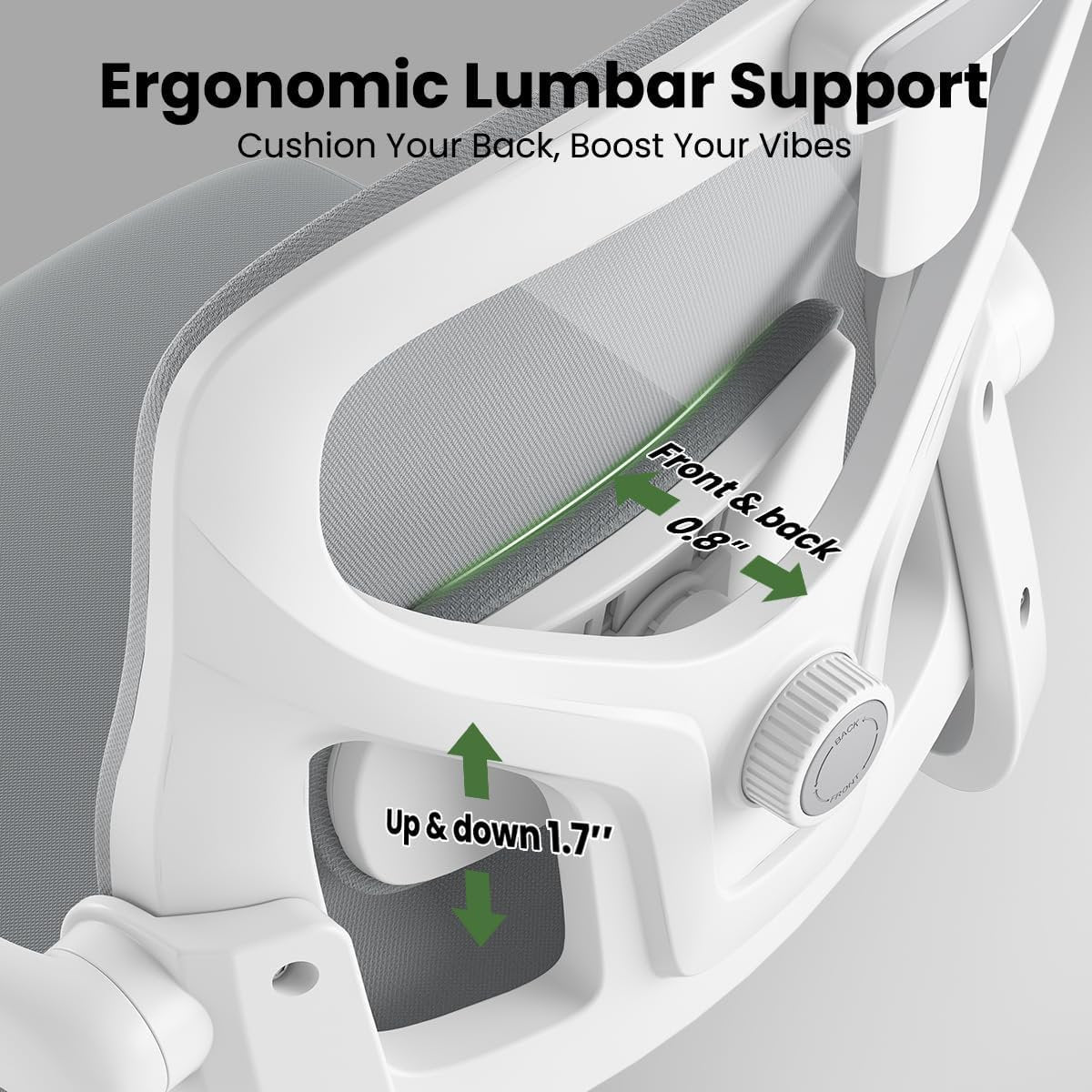 Farini Ergonomic Office Chair,Home Office Desk Chair with Adjustable Lumbar Support and Armrests,Comfy Computer Desk Chair with Headrest,for Home and Office