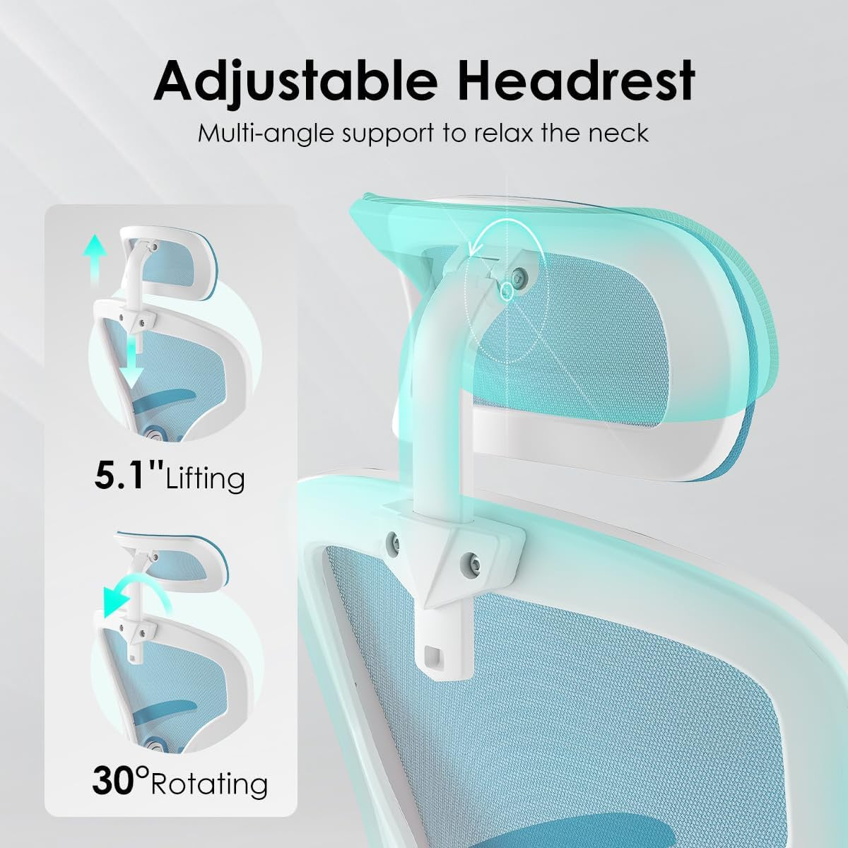 Farini Ergonomic Office Chair, Home Office Desk Chair with Headrest, High Back Computer Chair with Armrests and Adjustable Lumbar Support.for Home Office Study Room Bedroom