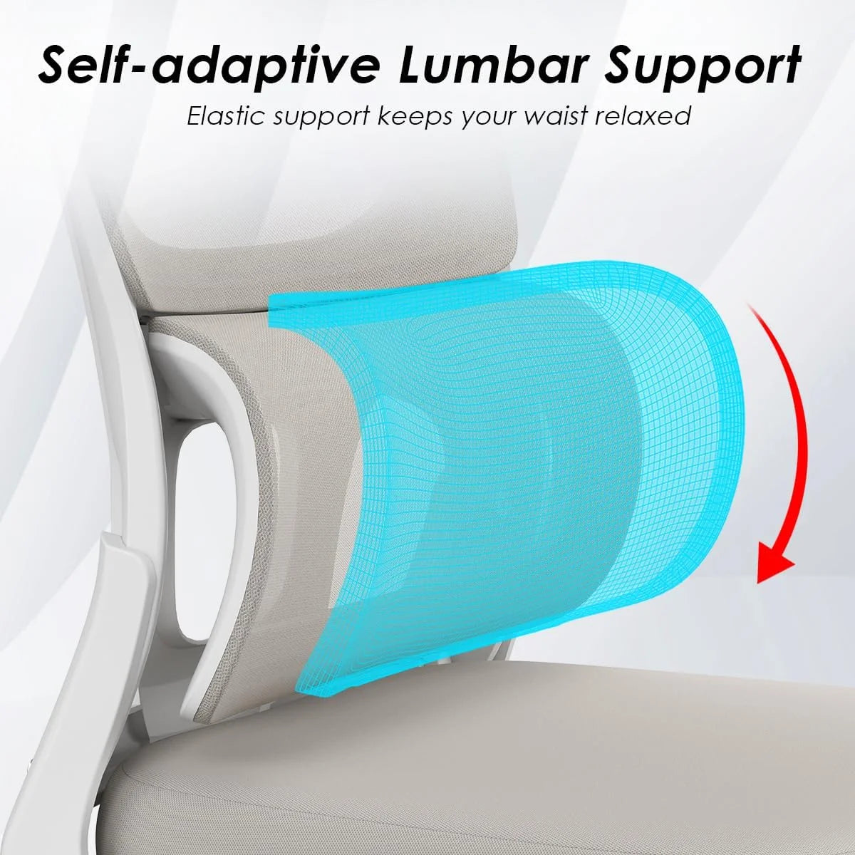 Farini Ergonomic Office Chair, Mesh Desk Chair with Lumbar Support, Comfy Computer Desk Chair with Flip Armrest Rolling Wheels for Home Study Room Office