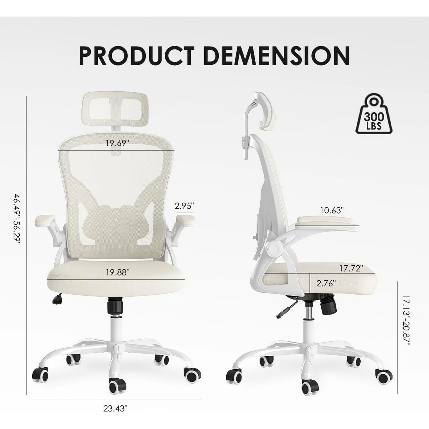 Farini Ergonomic Office Chair, Home Office Desk Chair with Headrest, High Back Computer Chair with Armrests and Adjustable Lumbar Support.for Home Office Study Room Bedroom